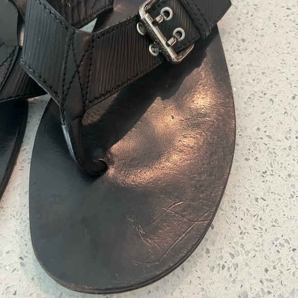 Louis Vuitton authentic sandal flip flops slides leather US size 10 black - Picture 5 of 13